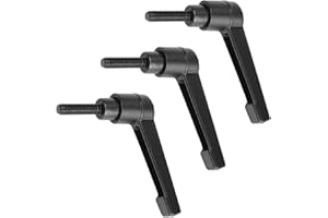 MroMax 5Pcs M5 x20mm Clamping Lever Handle Aluminum Alloy Male Thread Adjustable Handle Lathe Machine Knob for Machinery, Woodworking and Industry Equipment Black