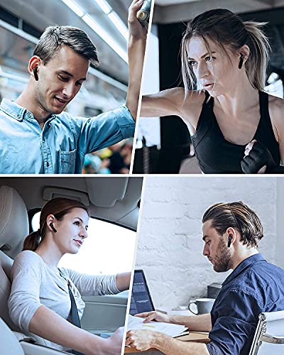 Wireless Earbuds Bluetooth 5.0 Headphones with 30H Cycle Playtime Built-in Mic IPX5 Waterproof Headsets with Charging Case for in-Ear Buds Stereo Earphones for Android etc -Black
