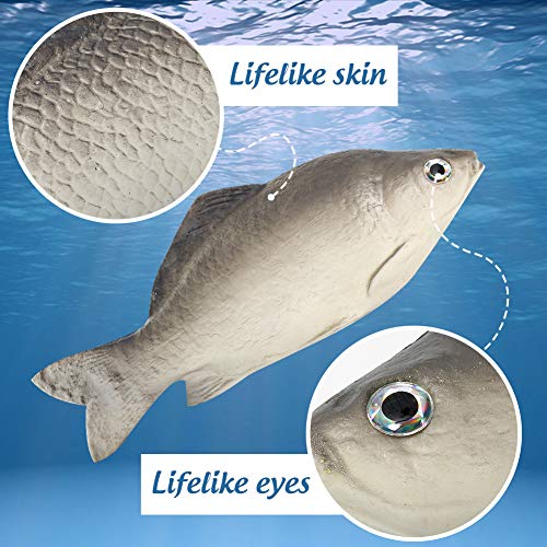 BigOtters Fake Fish, 4PCS Artificial Sea Fish Realistic Fish Playset Model for Food Display Kids Favor Toy Kitchen Decor Photography Props