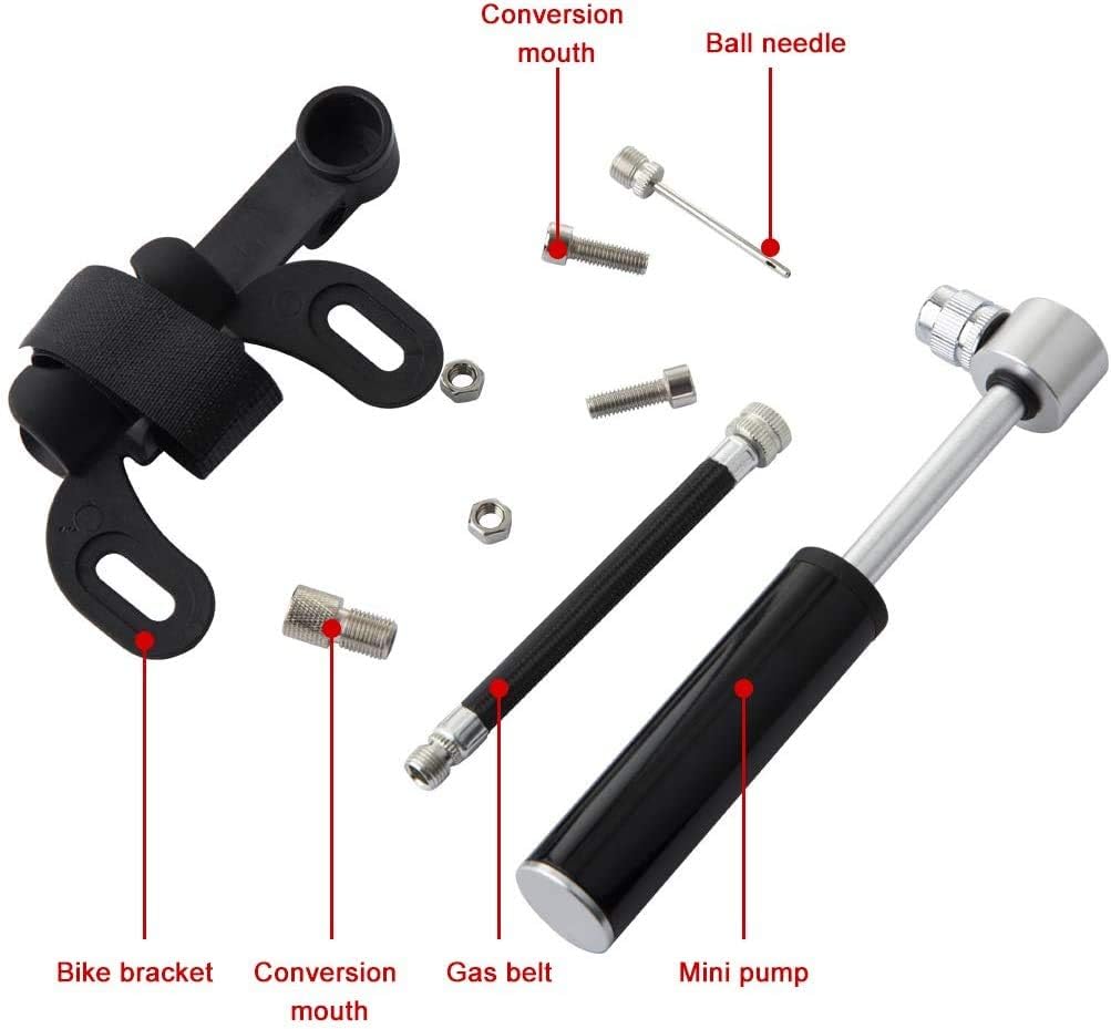 Mini Pompe à Air Ny'ce - Gonfleur Universel Pour Vélos, Ballons, Matelas Avec Aiguilles Et Adaptateurs