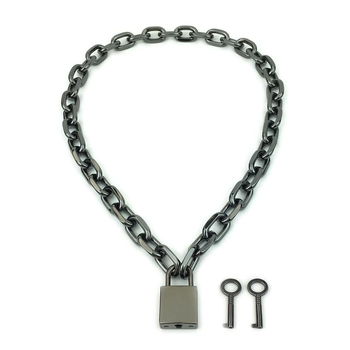 Succuba Padlock Necklace Chain Collar Choker with Two Keys and Box for Women, Men and Pet, Metal, not known — image 1