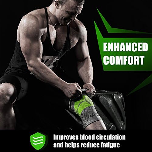 Knee Brace Support Compression Sleeve for Running - Sports - Crossfit - Volleyball - Arthritis - Meniscus Tear - Joint Pain Relief for Men - Women - Boys - Girls - Patella Stabilizer