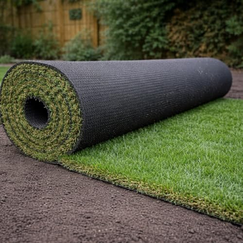 Color Carpet - Pasto Sintetico Real Grass con Medida de 6.0x2.0 Metros. Altura de 40mm. Bicolor para Dar Apariencia más Real