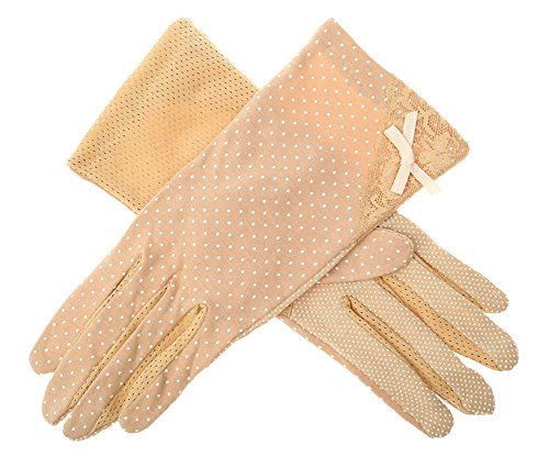 IL caldo Women's Outdoor Summer Driving Gloves,Anti ultraviolet cotton gloves anti-skid breathable,Khaki
