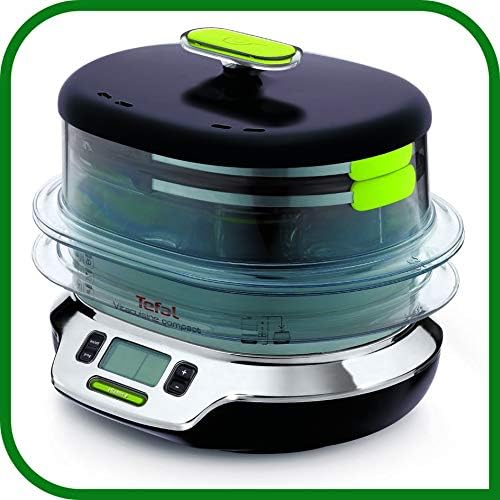 SEB CUISEUR VAPEUR VITACUISINE COMPACT 0% BPA Vitamine preservée Cuisson légumes, le poisson, la viande, riz, pates, fruits, desserts VS404300