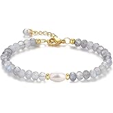 COAI Women's Crystal Bracelet, Pearl Bracelet for Women, Spinel/Tourmaline/Labradorite