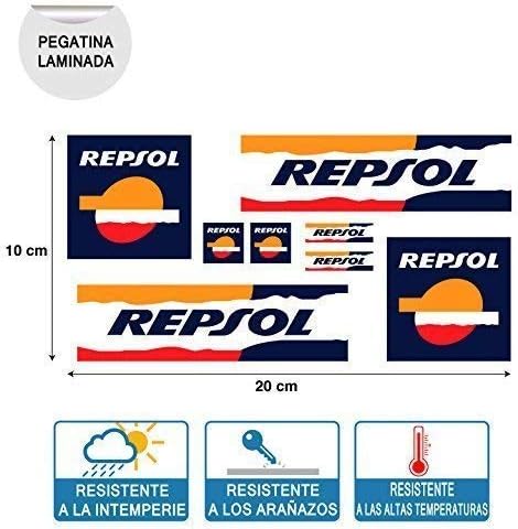 Sticker Adhesive Repsol Print Digital High Quality Laminated Leaf (20 cm x 10 cm) 8 Units
