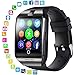 Smart Watch for Android Phones - Bluetooth Watch Cell Phone with Audio and Image and Camera - SIM Card Slot Smartwatch Touchscreen for Men Women (Black)