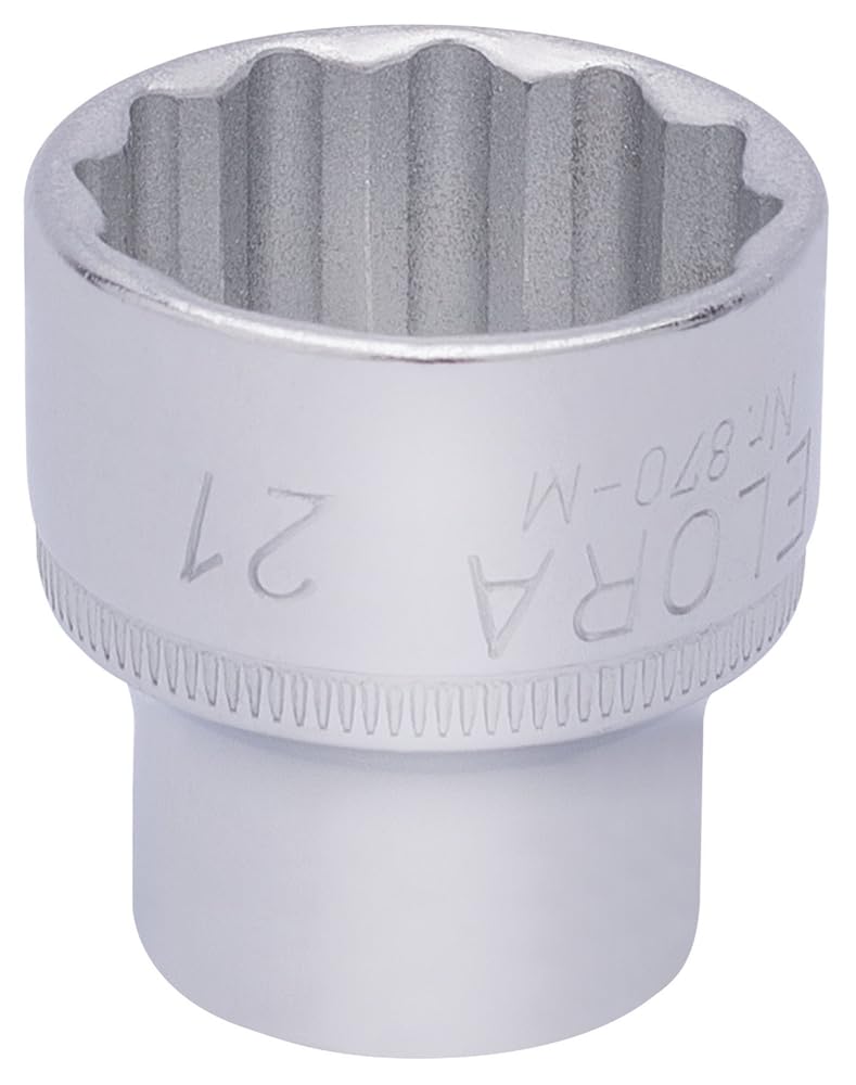 Draper 25979 Elora Bi-Hexagon Socket, 3/8" Square Drive, 21mm, Blue