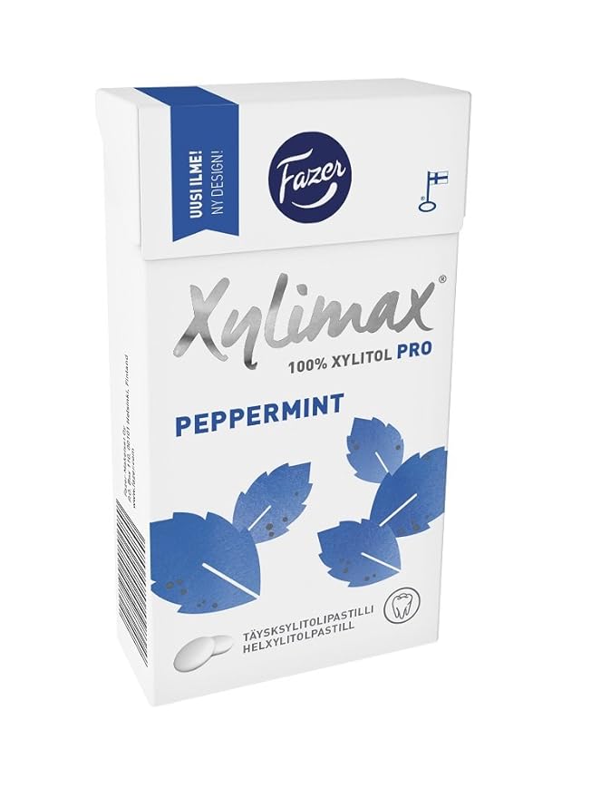 4 Boxes X 38g of Fazer Xylimax Peppermint 100 Xylitol