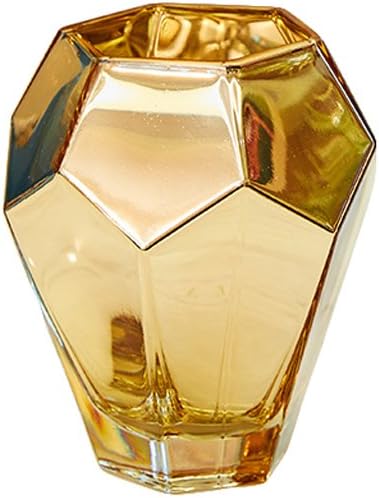 Vase Golden Personality Plating Glass Living Room Flower Arrangement TV Cabinet Dried Flower Table Decoration ZHAOSHUNLI (Size : 12 * 15cm)