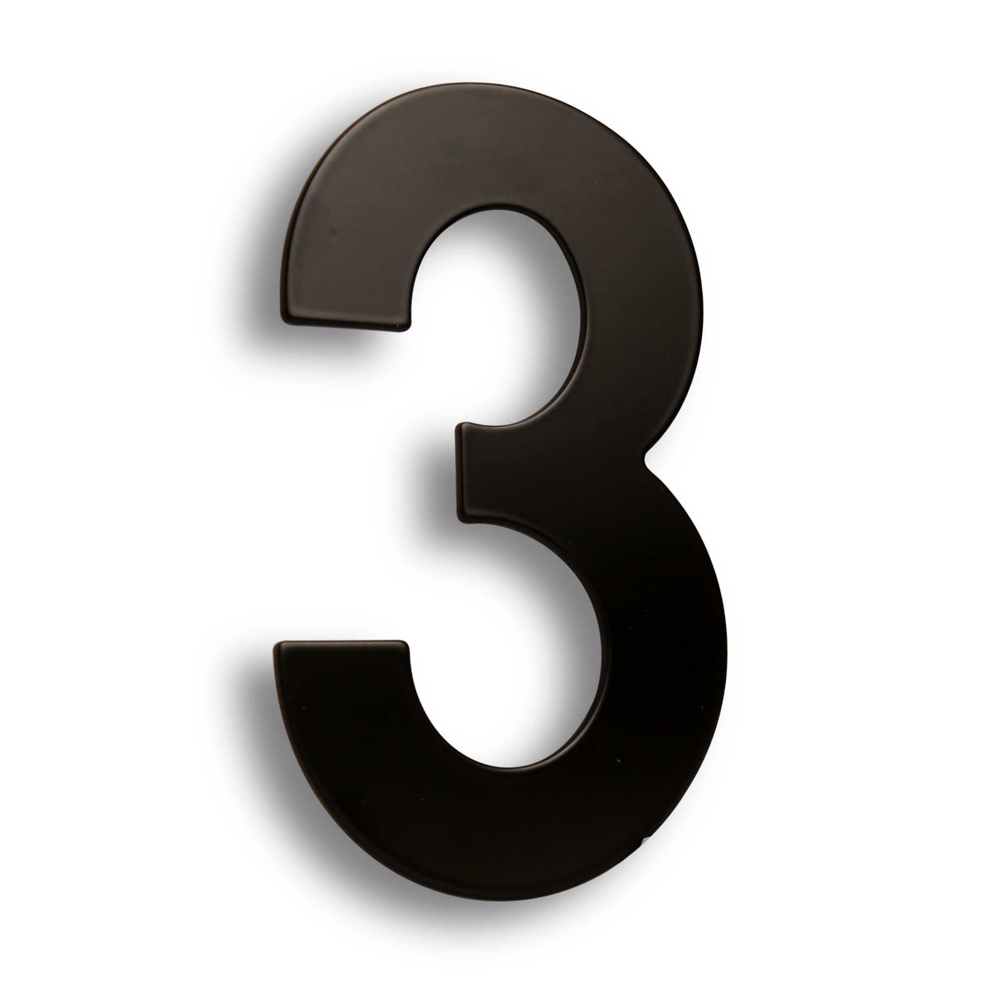 HASWARE 304 Stainless Steel Modern House Number 6 Inch/15cm Stylish Door Alphabet Plaque for Street Home Decor (3, 6 Inch Black)