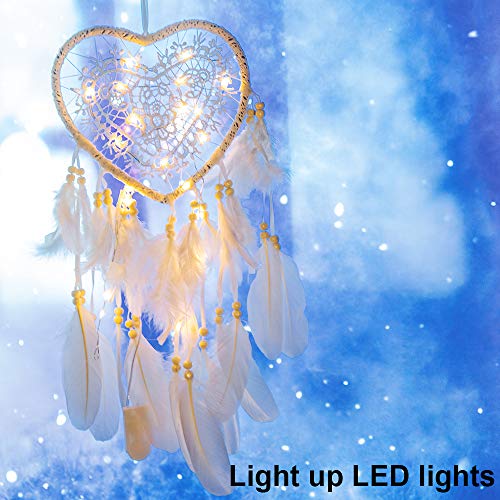 image for Tree Bud LED Dream Catcher, Handmade Dreamcatcher Feather Indian Wall 
