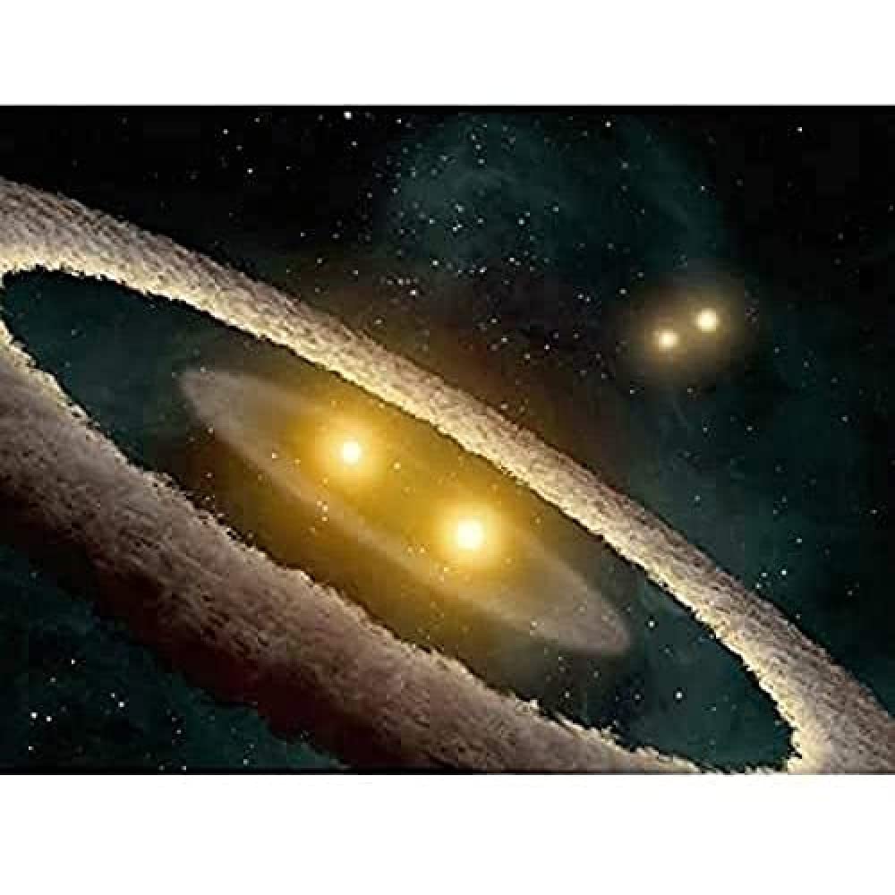 Space NASA HD98800 Binary Star System Illustration Art Print Canvas Premium Wall Decor Poster Mural