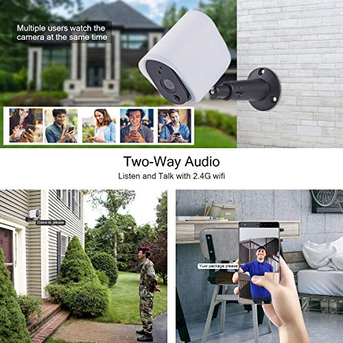CTVISON Outdoor Wireless Rechargeable Solar Powered Security Camera System,1080p HD 2-Way Audio Night Vision with PIR Motion Sensor SD Card Slot and Cloud Service,Compatible with Alexa - Thumbnail 2