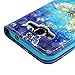 MOLLYCOOCLE Galaxy G360 Case, Blue PU Leather Wallet Case 3D Relief Pattern TPU Inner Bumper Credit Card Holders Hand Strap Cover for Samsung Galaxy Core Prime - Golden Butterfly