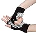 Bundle Monster 4pk Anti-Slip Extra Grip Finger Tipped Knitted Black Yoga Gloves, One Size