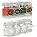 4 Pack - Reusable Clear Glass Kitchen Containers Set with Airtight Lids for Canning, Storage Jars for Tea, Spice, Kitchen Rack Glass Set w/Reusable Labels, Clear Containers for DIY Materials (4)