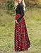 MEROKEETY Women's Plaid Long Sleeve Empire Waist Full Length Maxi Dress with Pockets