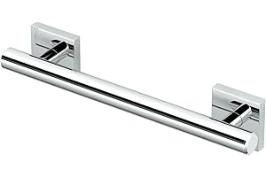 Gatco 940 Elevate 12" L Grab Bar, Chrome/ADA Compliant Stainless Steel Safety Grab Bar for Bathroom