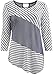 Plus Size Women's Stripe Pattern 3/4 Sleeve Fashion T Shirt Top Clothing
