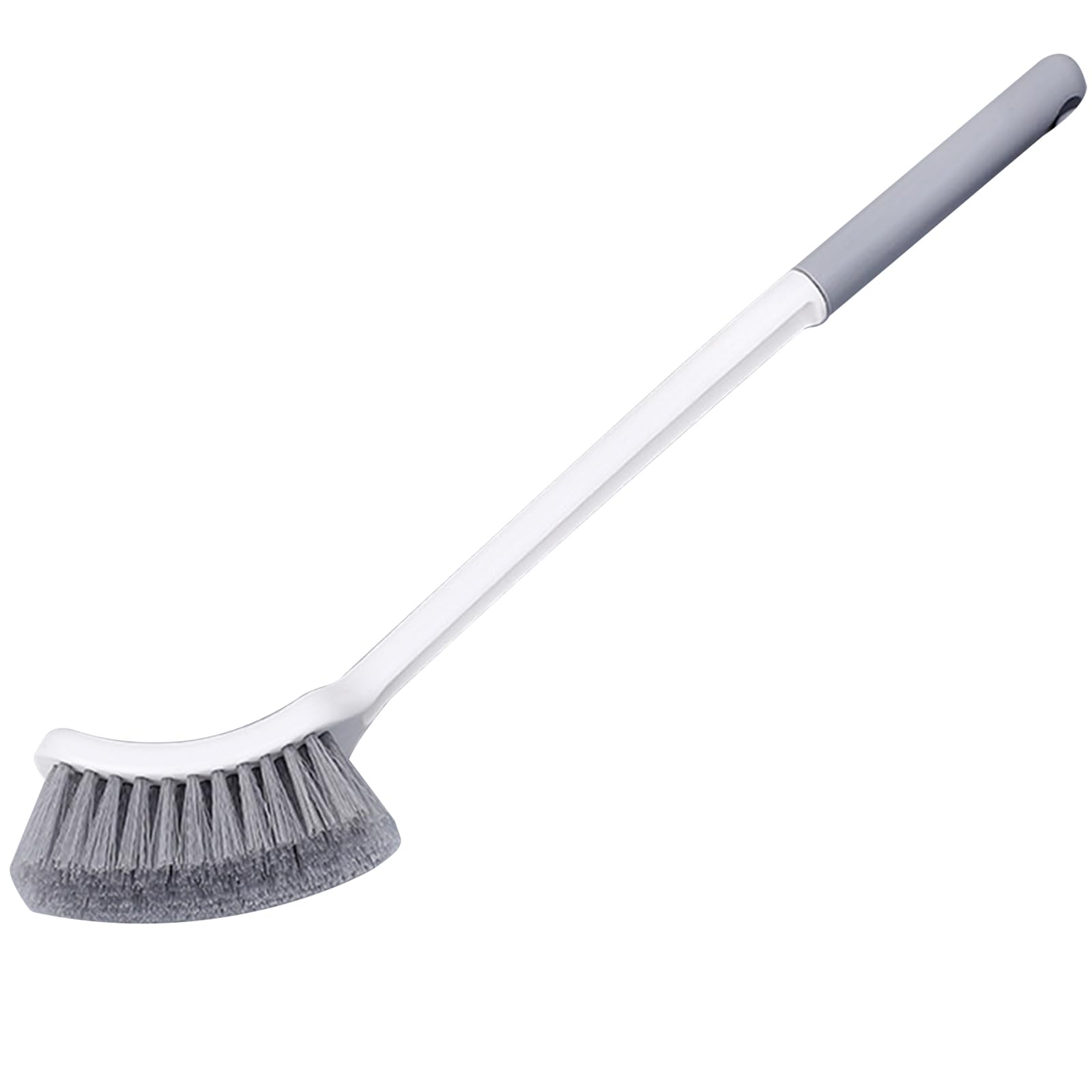Lizbin Toilet Brush, Bathroom Toilet Bowl Brush, Curved Design Toilet Brush for Deep Cleaning Under Rim, Toilet Cleaner Brush with Long Handle, Compact Toilet Brushs (White)
