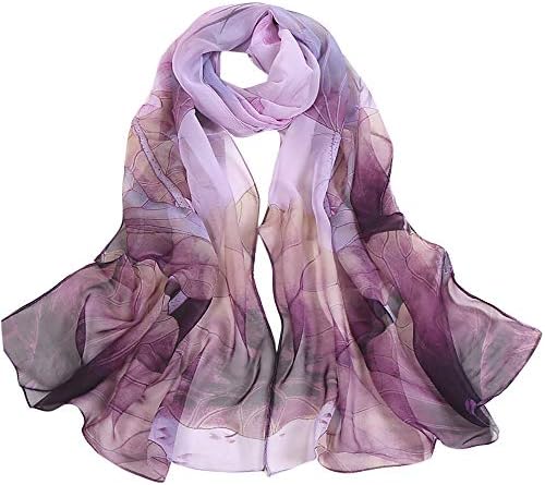 Women Scraf,Soild Dot Printing Wrap Long Lightweight Neckerchief Ladies Shawl Scarves (Purple)