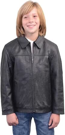 Amazon.com: Chaqueta de cuero JD con cremallera frontal para jóvenes :  Ropa, Zapatos y Joyería