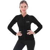 GoldFin Wetsuit Top Women 2mm Wet Suit Neoprene Jacket | Wetsuits Tops Front Zip Long Sleeve Thermal Jackets for Water Aerobics Scuba Diving Surfing Swimming