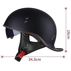 FVCNGP Motorcycle Retro Half Helmet DOT Approved