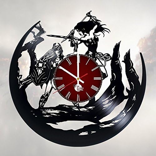 Handmade Vinyl Wall Clock Wonder Woman Collectibles Vinyl Record Wall Clock - Get unique home room wall decor - Gift ideas for teens, boys and girls – DC COMICS Unique Art Design