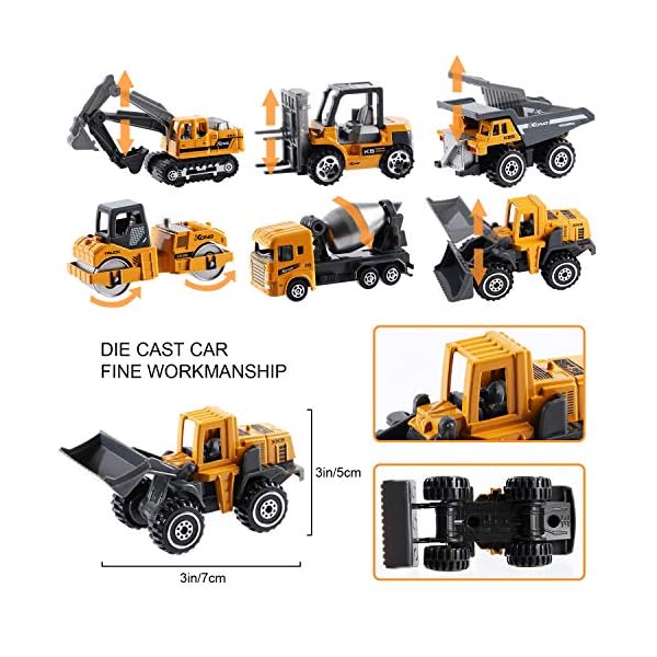 Construction Toys Engineering Vehicle Toy with Construction Site Mat Tower Crane, Excavators Truck, Digger Toy…