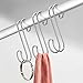 mDesign Metal Wire Over The Rod Hanging Closet Accessory S Hook for Handbags, Belts or Jackets - Snag Free - 8 Pack - Chrome