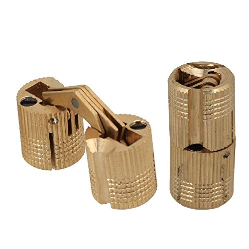 4PCS Hidden Invisible Concealed Copper Barrel Hinge 12mm for DIY Wooden Door (12mm)