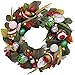 Valery Madelyn Pre-Lit Christmas Wreath for Front Door with Lights, 24 Inch Large Lighted Christmas Wreath with Red Green White Xmas Ball for Fireplace Window Outdoor Table Centerpiece Decoration