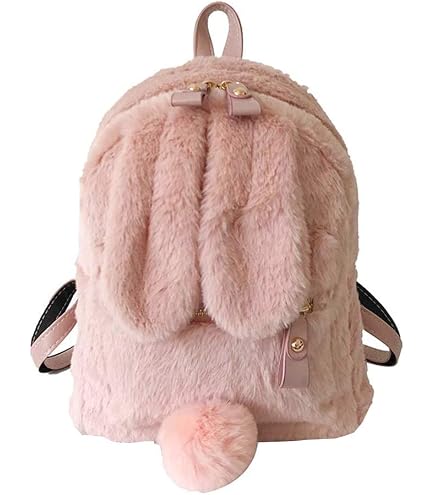 Gupiar Bunny Backpack, Fur Mini Backpacks for Womens Plush Rabbit Ear Satchel Fuzzy Bunny Purse Handbags (Black) : Clothing, Shoes & Jewelry