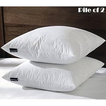 basic home 26x26 Euro Throw Pillow Inserts-Down Feather Pillow Inserts-Cotton Fabric-Set of 2-White. ...