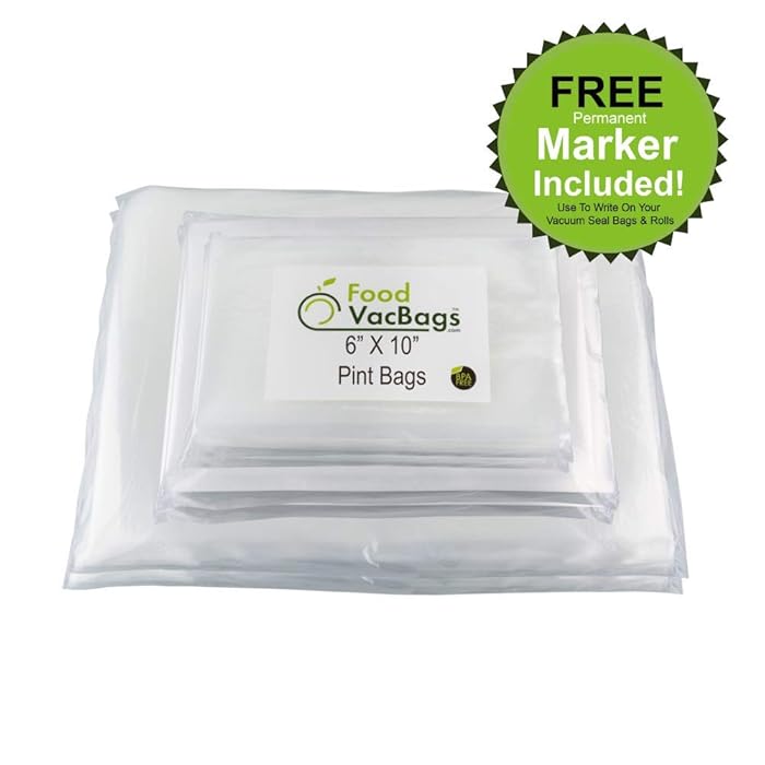 150 Combo FoodVacBags Vacuum Seal Bags - 3 sizes! 50 Pint, 50 Quart and 50 Gallon, 4 MIL, Commercial Grade, Sous Vide, No BPA, Boil, Microwave & Freezer Safe