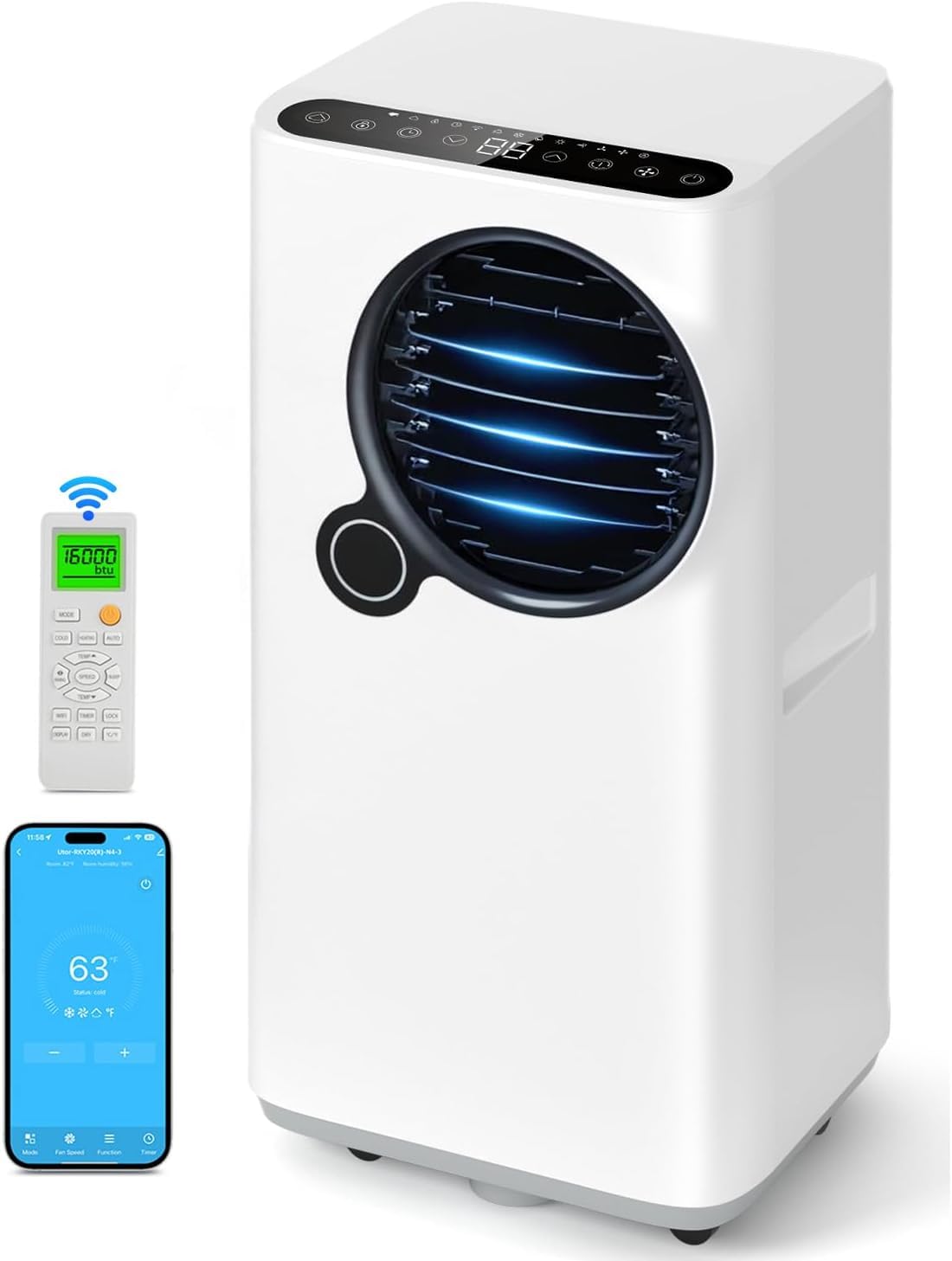 Photo 1 of Portable Air Conditioners, 16000 BTU Smart Room Air Conditioner with Cooling/Dehumidifier/Fan, auto Oscillation, 24-Hour Timed Remote Control