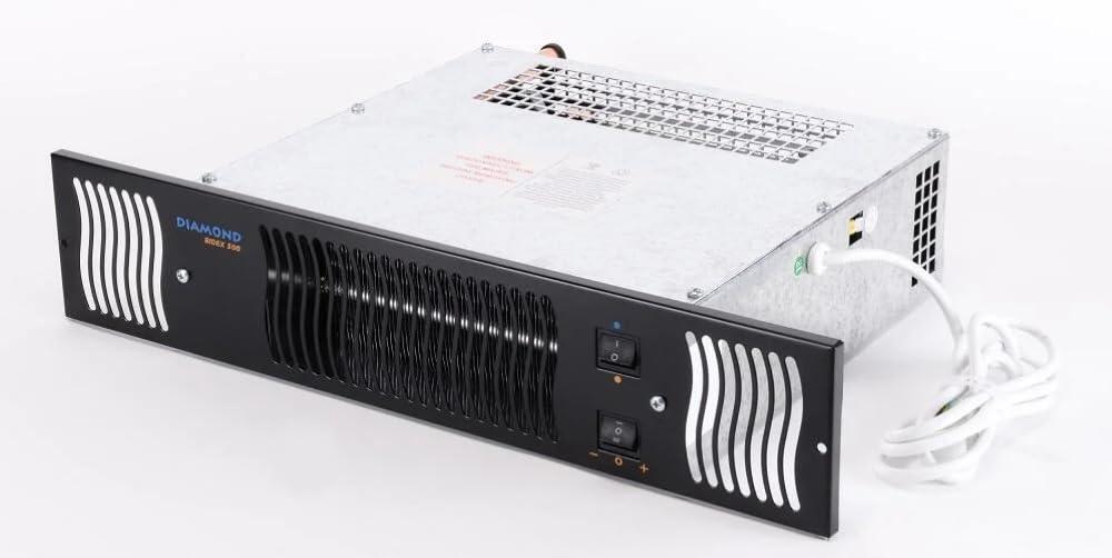 Greened House Diamond 500 Central Heating Kitchen Plinth Heater: Black Grille, Under cupboard heater