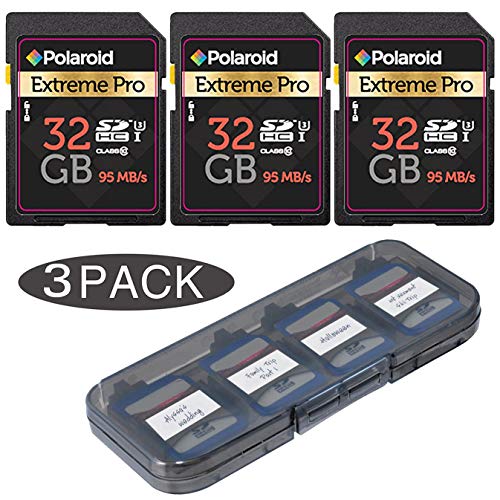 Polaroid 32GB Extreme Performance SDHC 95R/45W MB/S Speed U3 Class-10 Memory Card - 3 Piece Value Pack