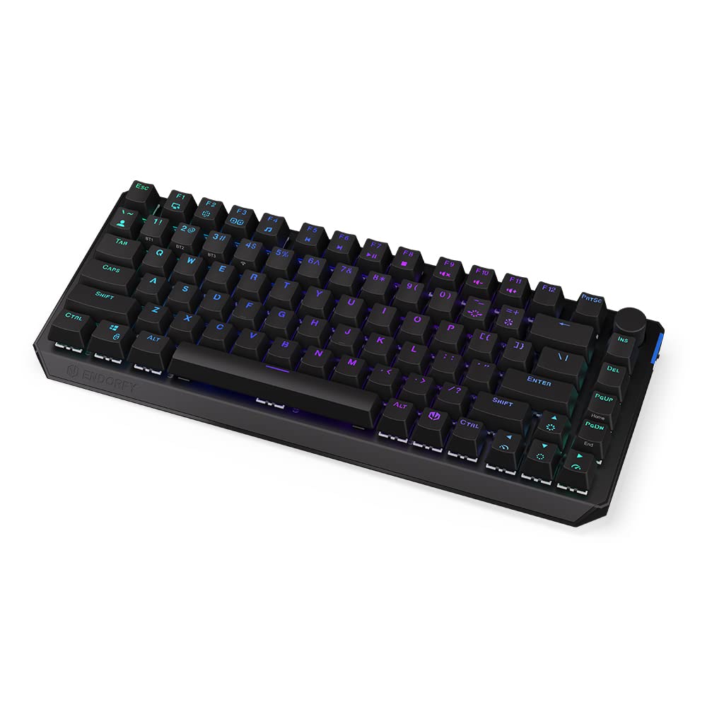 ENDORFY Thock 75% Wireless Black, 75% Wireless Mechanical Keyboard, QWERTY, Kailh Box Black Switch, RGB, PBT Keycaps, Wireless BT and 2.4GHz Connection, Advanced Software | EY5A074