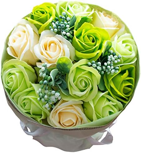 Soap Flower Rose Bouquet Bouquet with Gift Bag FPP-809 (Green)