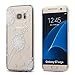 Galaxy S7 Edge Case,3Cworld Ultra Thin Clear Art Pattern Crystal Gel TPU Rubber Flexible Slim Skin Soft Case for Samsung Galaxy S7 Edge (Dandelion/Bird Flying-White)