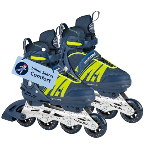 HUDORA Inline Skates Comfort - Inliner für Kinder & Jugendliche in versch. Größen - Roller Skates bis zu 6 Größen in Weite & Länge verstellbar - atmun