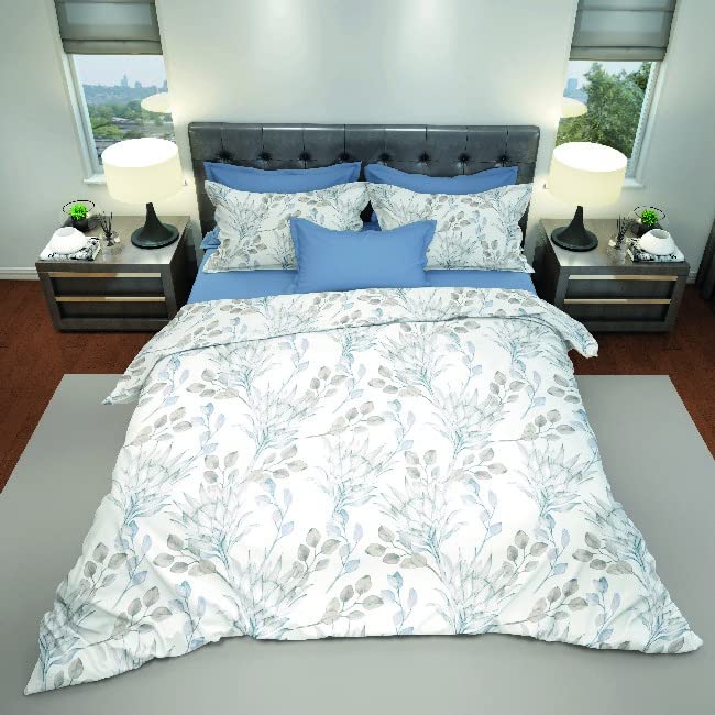 Homemania Eucalypto Bedding – Single – with Fitted Sheet, Sheet, Pillowcase – Multi-Colour, Cotton, 150 x 290 cm