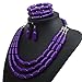 Thkmeet Fashion Handmade Bead Multilayer Statement Necklace Bracelet Earrings Jewelry Set