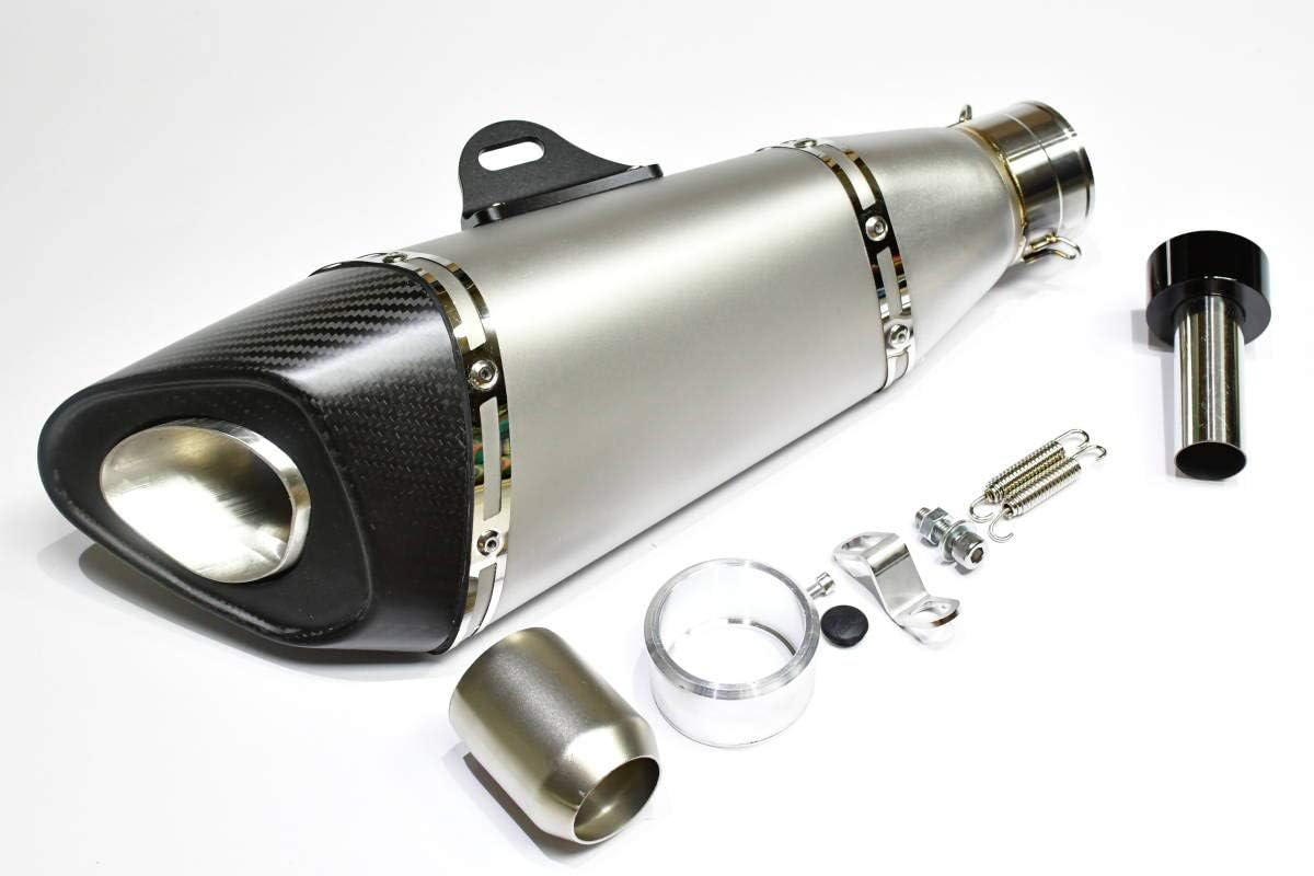 Amazon 汎用 60 5mm 455mm マフラー サイレンサー Fz1 Fz8 Cb1300sf Zzr1100d Cb750 Gsx1100s R1100 Fjr10 Gs10ss Cbr400r ステンレス スリップオン 車 バイク