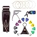 Mugig Guitar Accessories Kit with Tuner, Capo, Acoustic String, Straps and Picks Set with Leather Package