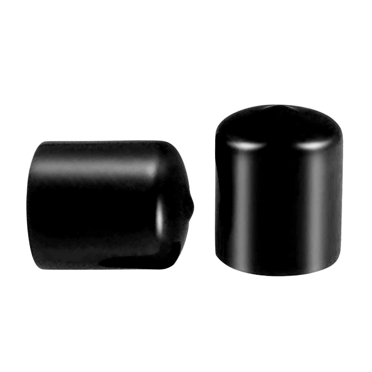 100 Pcs Screw Thread Protectors, PVC Rubber Round Tube Bolt Cap Plastic End Cap Cover Thread Protectors Black, Inner Dia 27mm